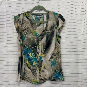 Worthington Multicolor Leaf Print Blouse
